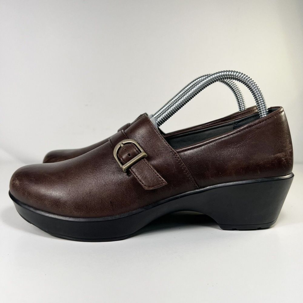 Dansko Women's Brown Leather Slip On Comfort Casual Clog Shoes Size 40 US 9.5